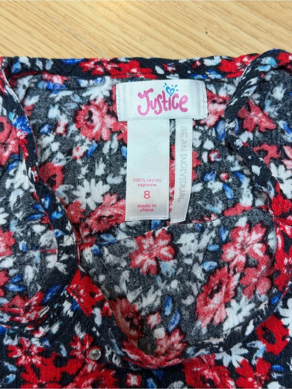 Justice Floral Swing Tank Top Red Blue Black Sleeveless Flowy Summer Girls